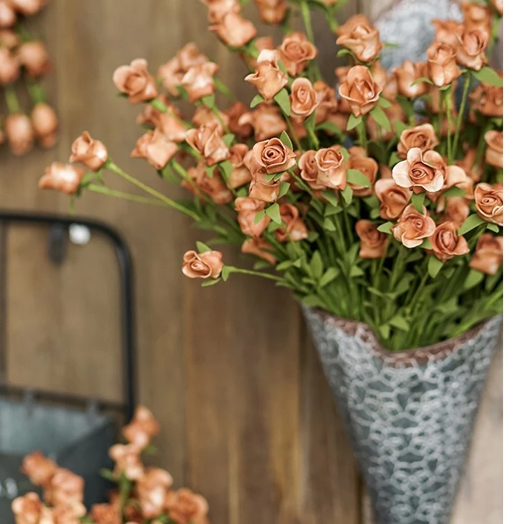 阿尔贝罗玫瑰复古仿真花插花泡沫花客厅假花家居摆设花艺套装摆件