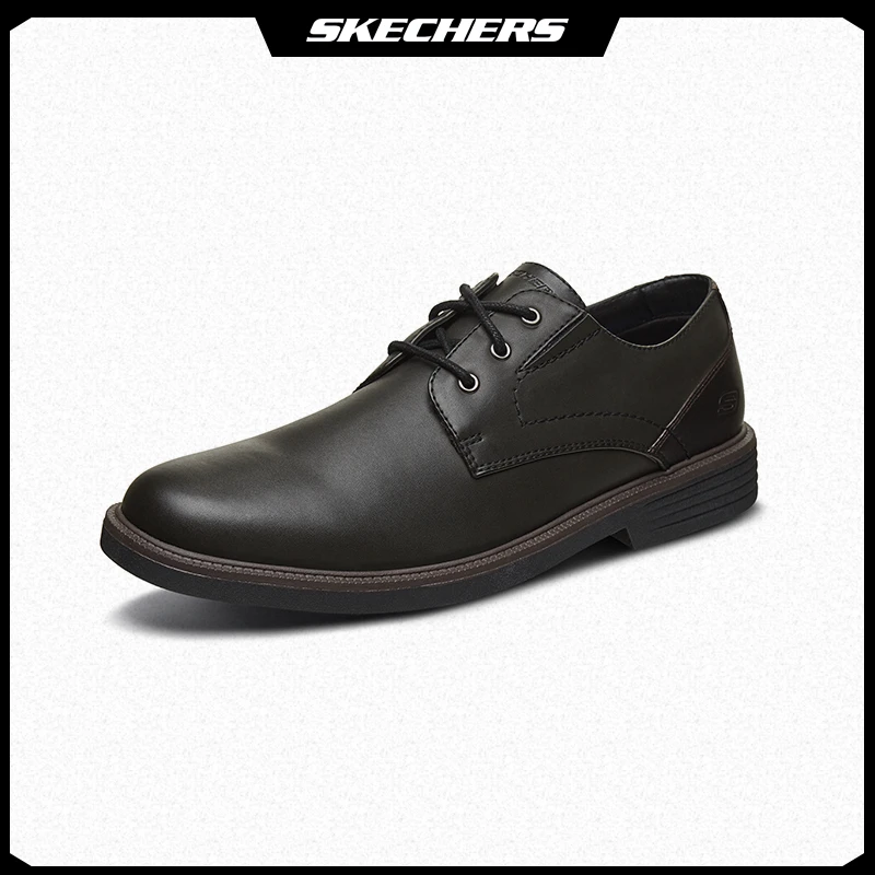 斯凯奇秋季软底商务休闲男皮鞋百搭低帮防滑鞋传统尖头皮鞋66438