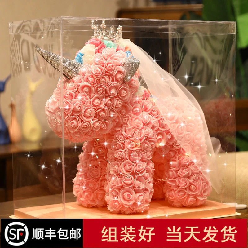 永生花独角兽玫瑰礼盒送女友老婆闺蜜求婚520节日生日女神节礼物
