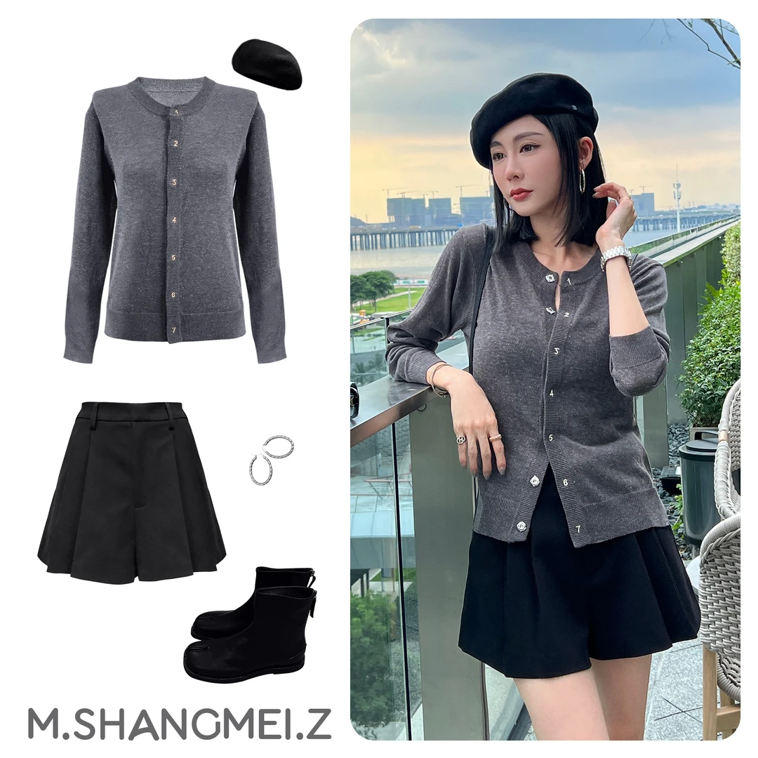 沐熙美大哥推荐{时尚街拍}显瘦小香风气质开衫x0579