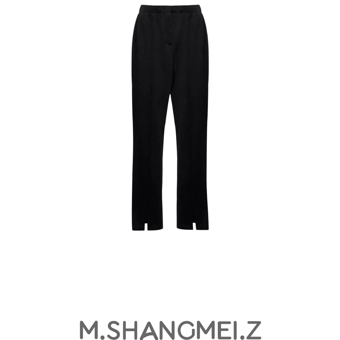 M.SHANGMEI.Z/沐熙美大哥推荐{修身女士}简约时尚开叉九分裤x0368