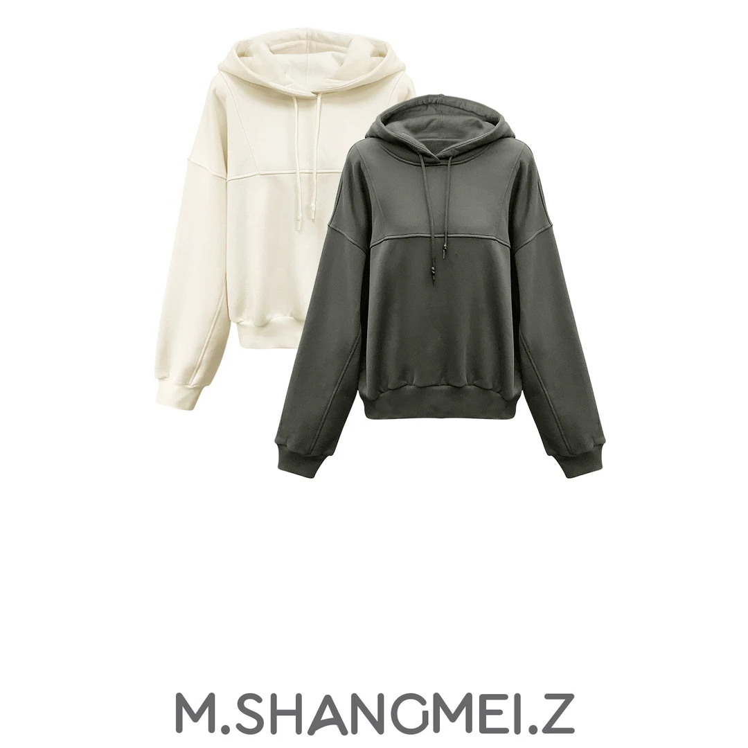 M.SHANGMEI.Z/沐熙美大哥推荐{秋冬穿搭}热力感简约卫衣帽衫x0899