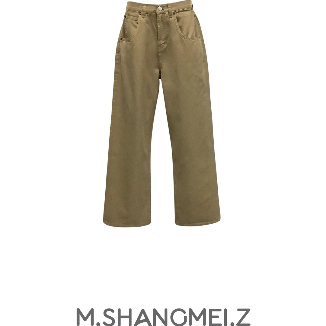 M.SHANGMEI.Z/沐熙美大哥时尚卡其显瘦水洗牛仔裤x0415