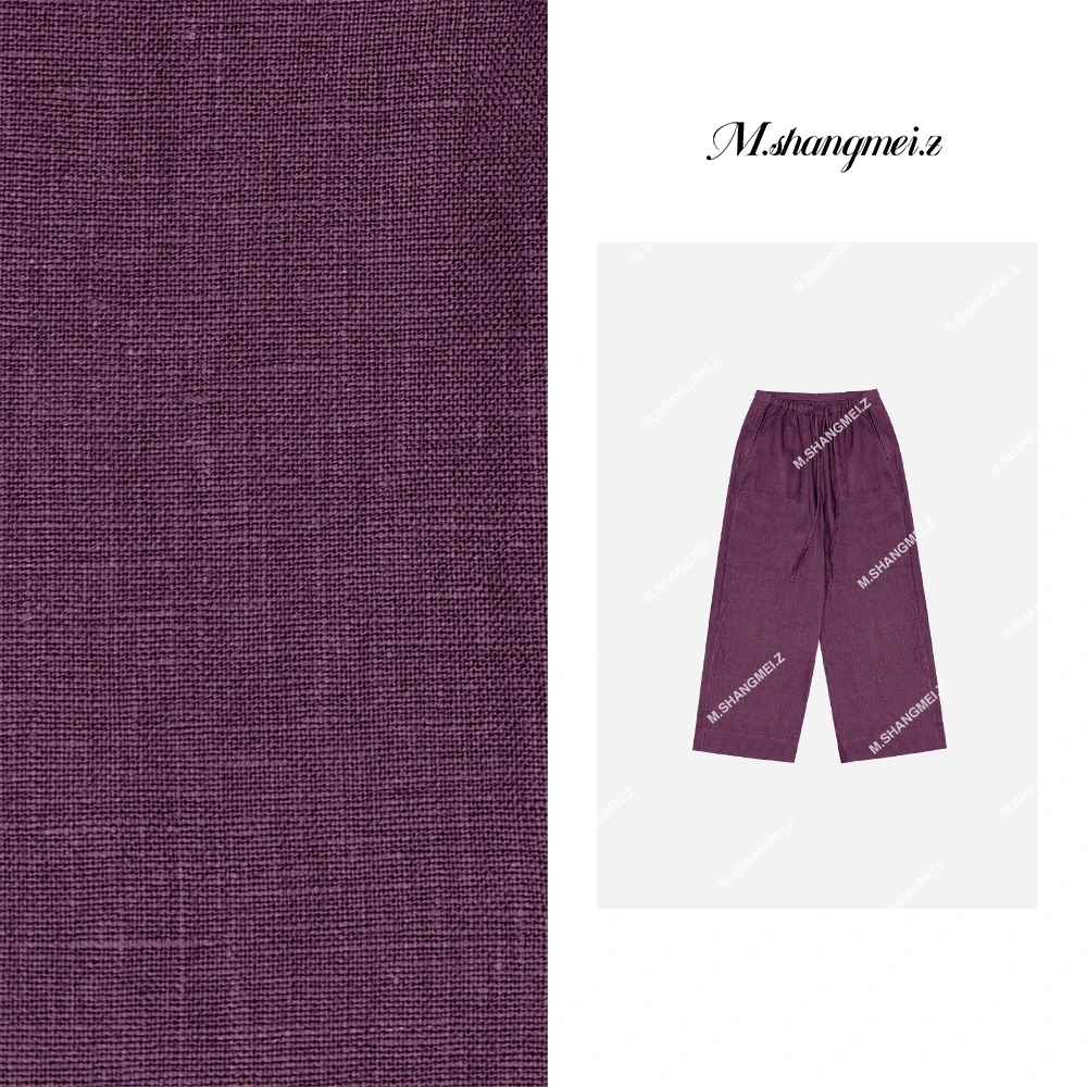 M.SHANGMEI.Z/沐熙美大哥夏季直筒薄款设计感亚麻休闲裤X050525