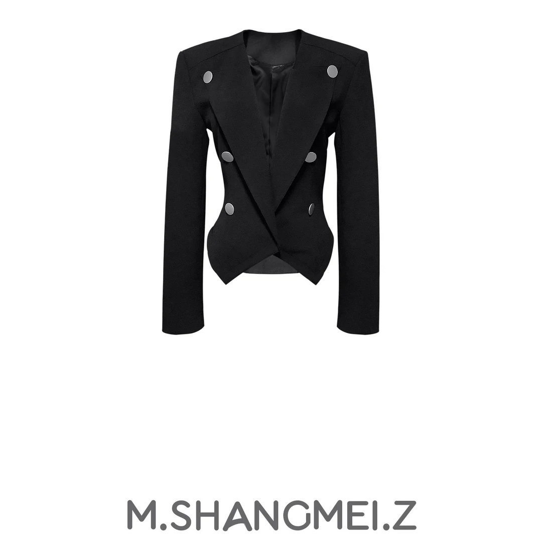 M.SHANGMEI.Z/沐熙美大哥推荐{修身复古穿搭}设计师装饰西服x0273