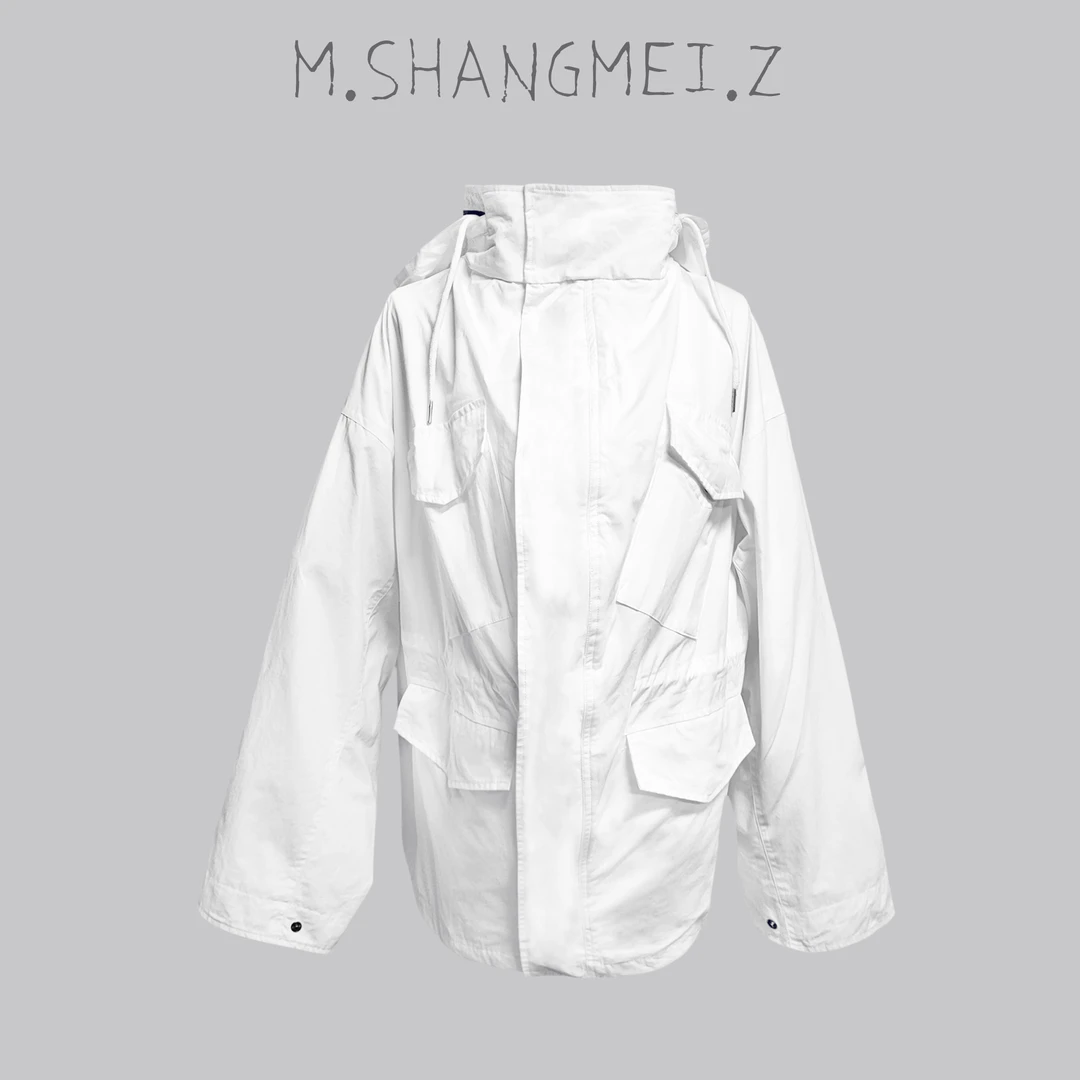 沐熙美大哥推荐{休闲街头穿搭}时尚户外薄款拼接连帽外套x0083