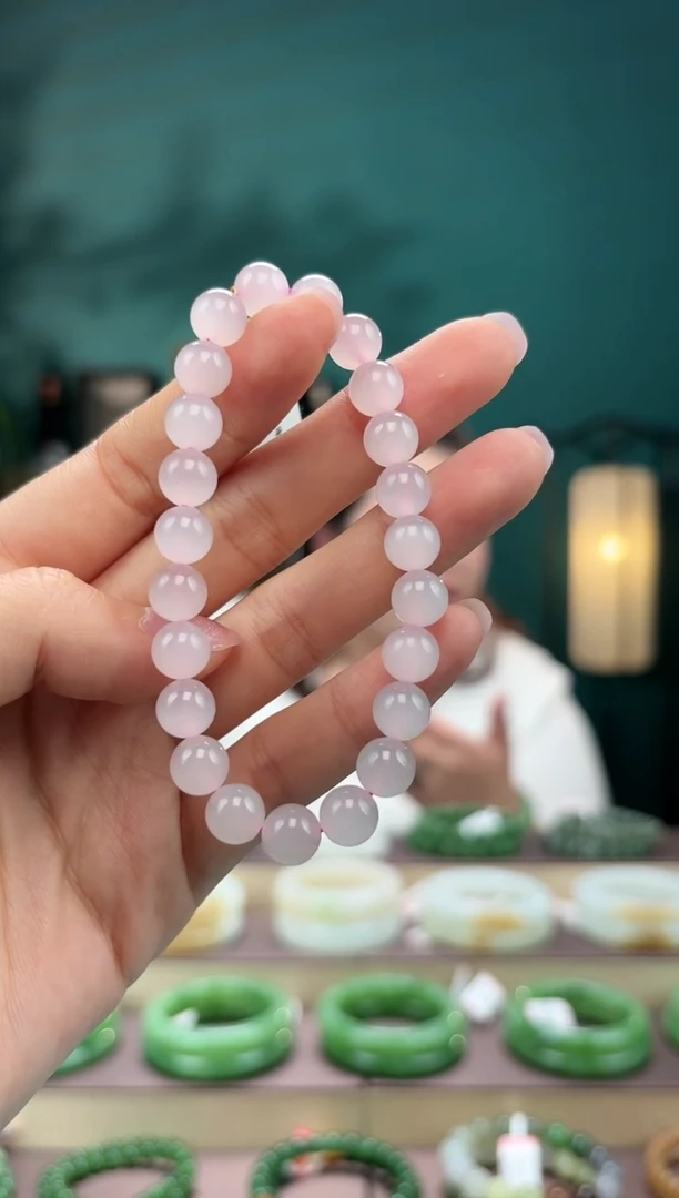 【闪购商品】和田玉手串未镶嵌卡8藕粉手串