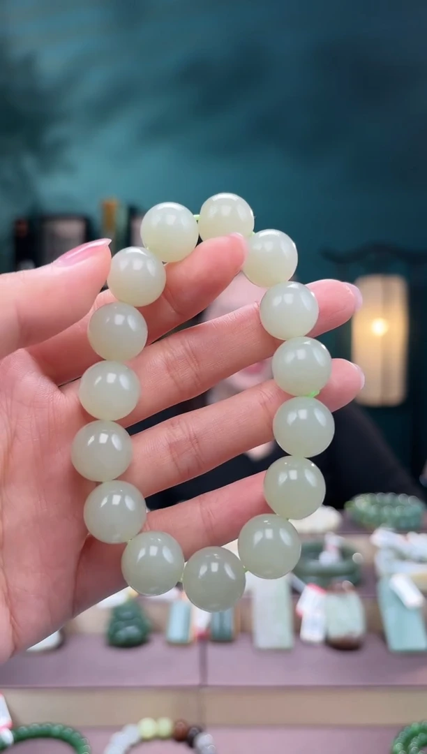 【闪购商品】和田玉手串未镶嵌卡14晴水手串