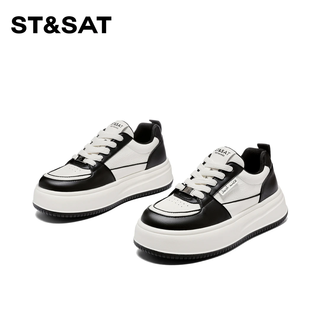 St&Sat/星期六时尚休闲鞋女士2024年新款流行平底板鞋厚底休闲鞋