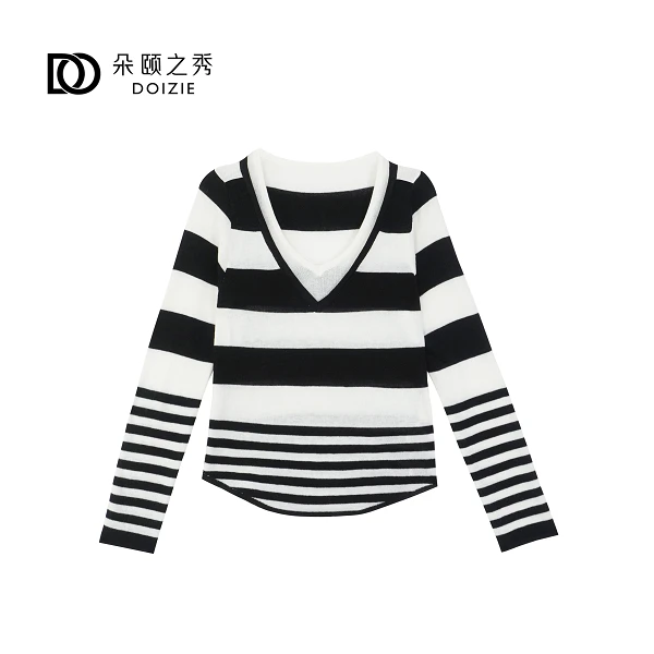 朵颐之秀|薄款小V领针织长袖X-23490