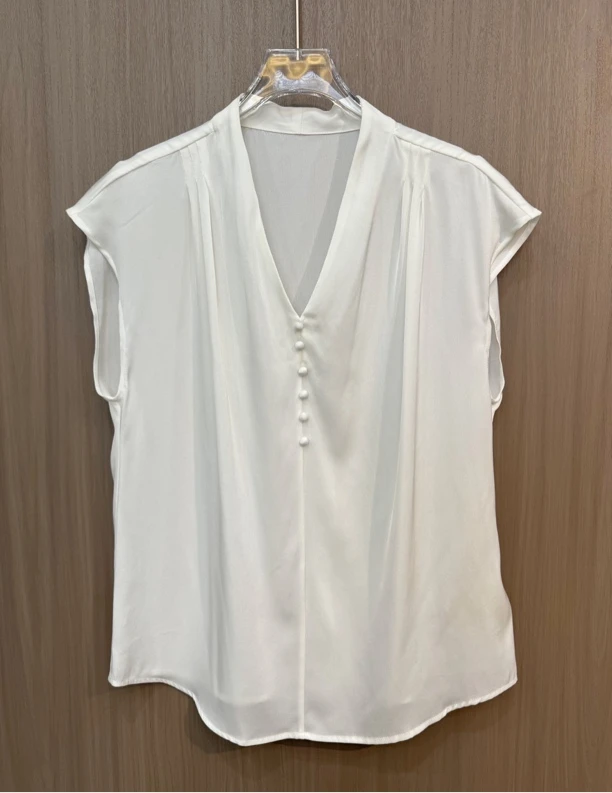 [小七高定]2025夏季新款气质时尚重磅桑蚕丝上衣衬衫