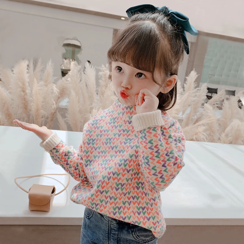 女童装毛衣2025新款秋冬洋气儿童上衣女宝宝冬装打底衣加绒针织衫