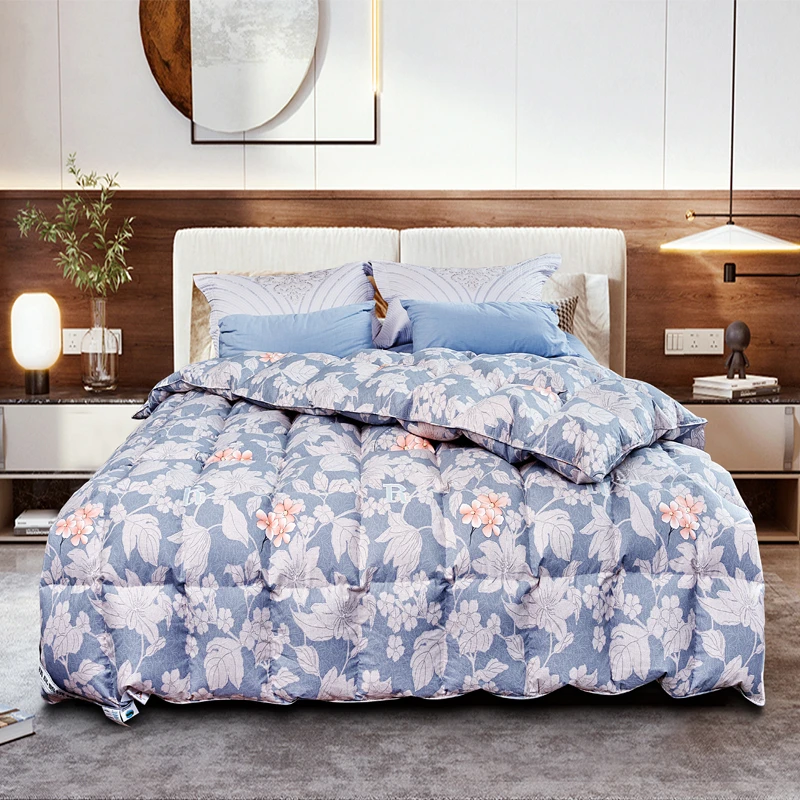 羽绒被被壳全棉印花 花繁叶茂 双层舒适羽绒被面料