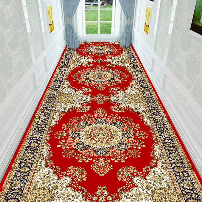 秋冬家居经典走廊过道楼梯-宾馆酒店豪华满铺-水晶绒防滑防潮裁剪