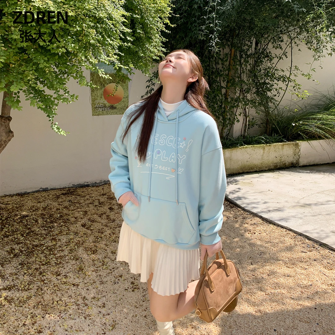 张大人女装大码胖妹妹mm巨显瘦套装显瘦连帽卫衣套装裙秋冬新款女