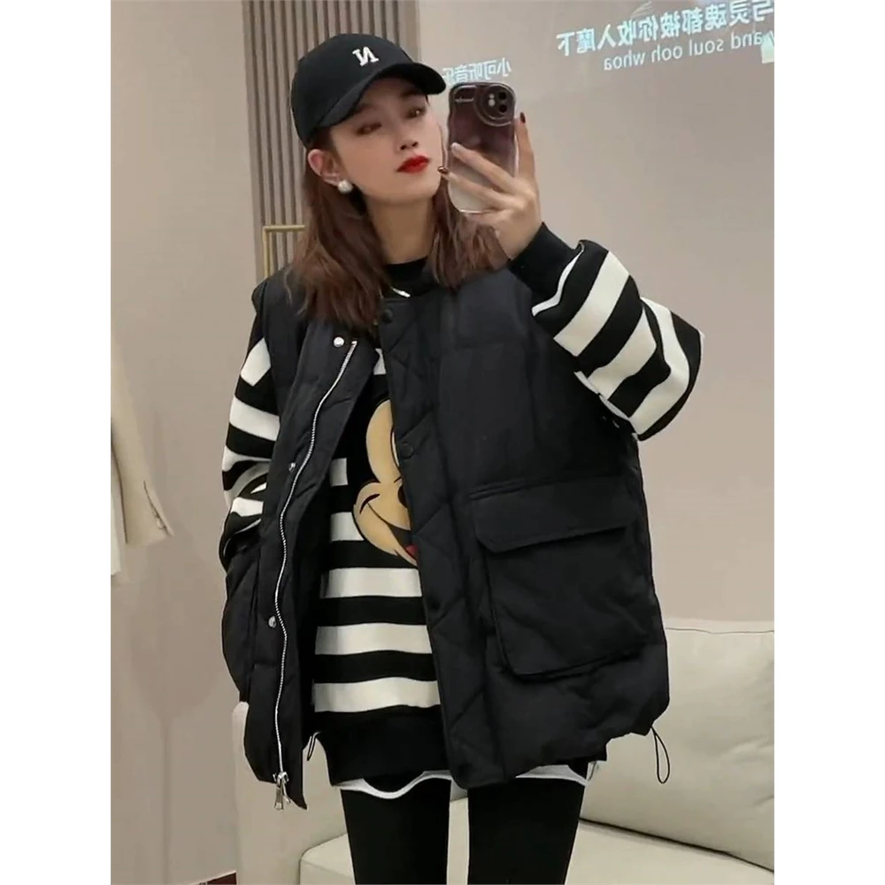 棉马甲女秋冬季新款宽松百搭设计感小众加厚马夹外套上衣时尚显瘦