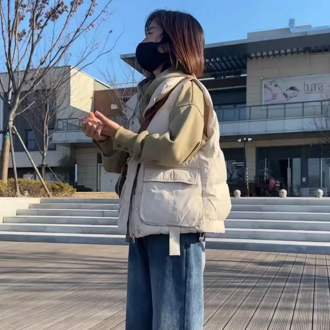 韩系保暖马甲女短款背心外穿冬季新款韩版宽松洋气小个子坎肩马夹