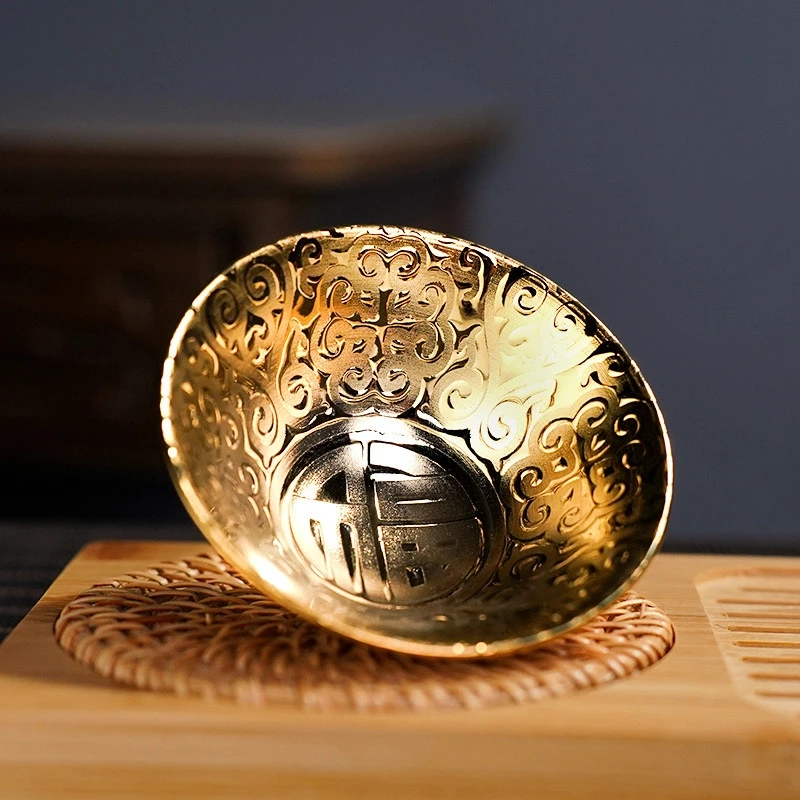 （新店亏本50单）鎏金茶盏斗笠金杯茶碗鎏金工艺陶瓷杯个人