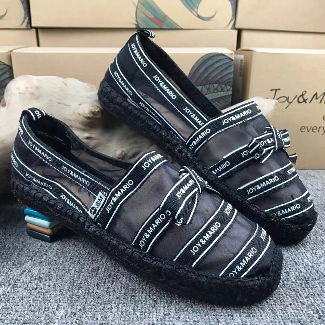 春夏款一脚蹬帆布鞋套脚懒人鞋渔夫鞋女01933W