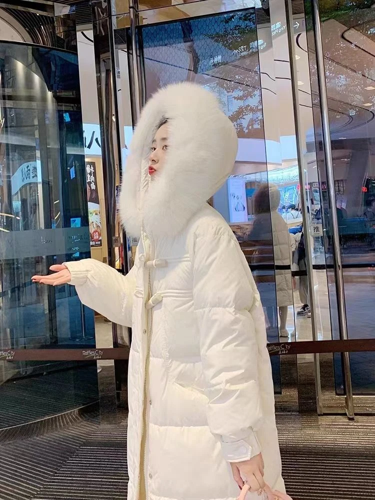 羽绒服女款2023年新款中长款白鸭绒加厚时尚洋气长款显瘦冬季外套