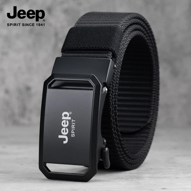JEEP SPIRIT吉普男士皮带帆布无牙自动扣腰带户外商务休闲裤腰带