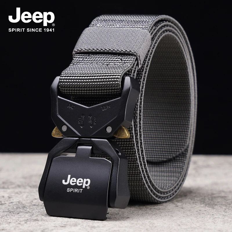 JEEP SPIRIT男士弹力皮带快拆帆布战术扣卡扣户外多功能裤腰带