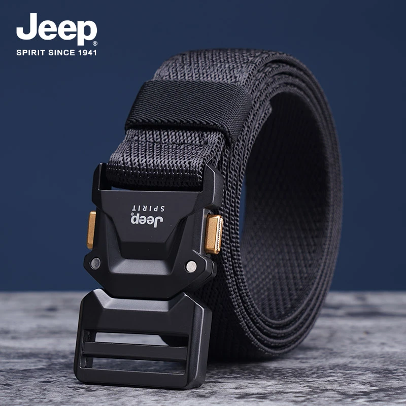 JEEP SPIRIT皮带男帆布插扣腰带户外快拆尼龙微弹工装运动裤带