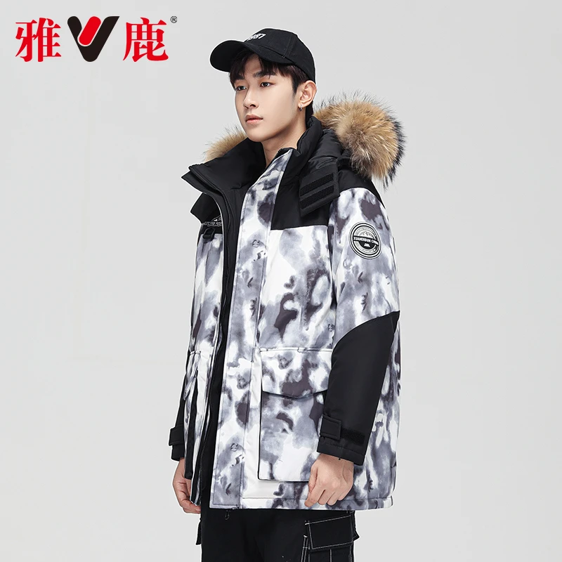 V/雅鹿2024年秋冬季新款连帽短款羽绒服男女同款时尚-YU807W03090