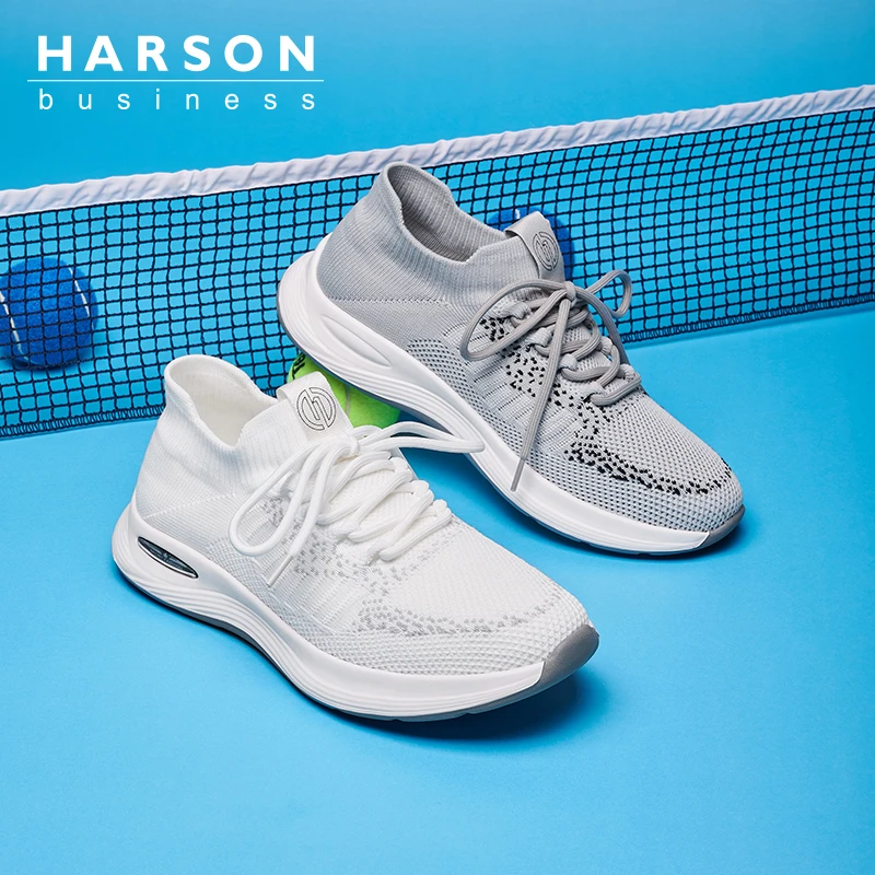 哈森男鞋百搭潮鞋男士鞋男镂空轻薄户外运动鞋男款时尚减震跑步鞋