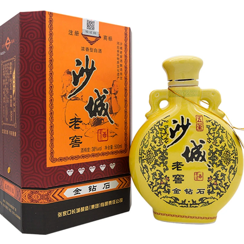 沙城老窖  五星金钻石 浓香型白酒礼盒 38度500mL