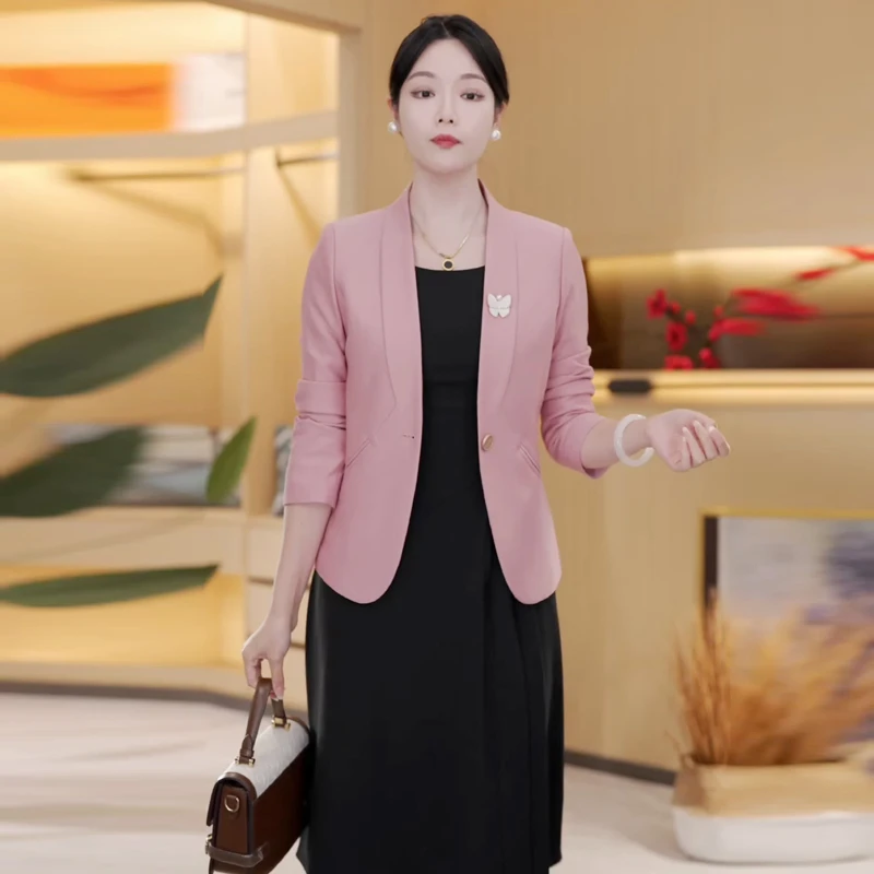 女神职业装修身主持人名媛气质韩版英伦风小西装工作服小西服洋气