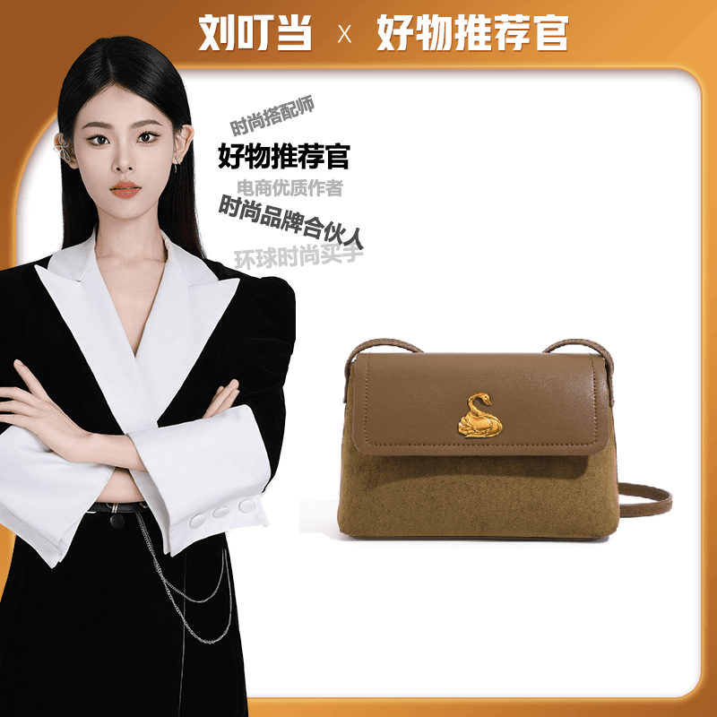 【刘叮当甄选】BORRY ROSA/新款秋冬【绒面小方包】通勤潮流简约斜跨.