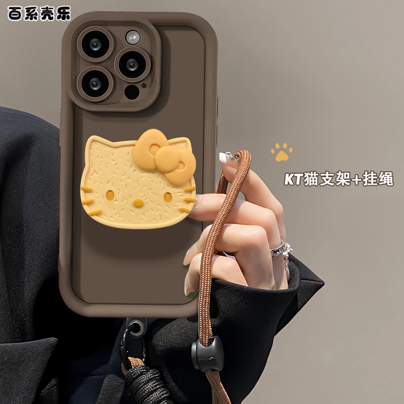 凯蒂猫支架苹果15华为/vivo/oppo/小米/天眼阶梯14promax手机壳