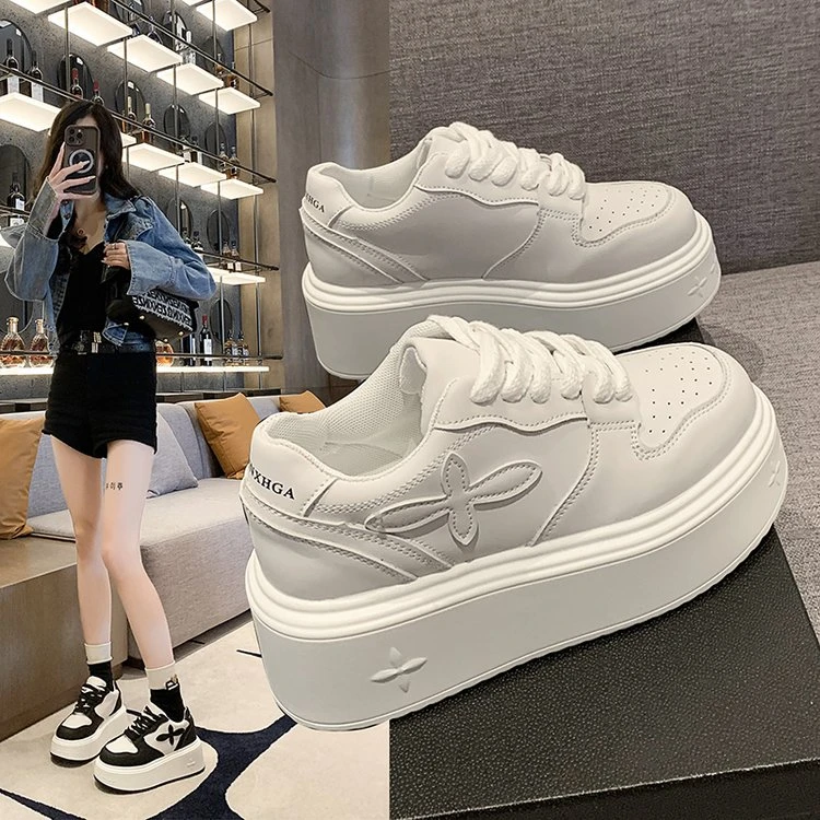 四叶草厚底小白鞋女夏季秋季网红百搭增高春夏运动休闲板鞋ins鞋