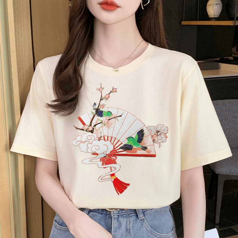 2024春夏纯棉T恤女舒适休闲情侣白色户时尚百搭夏季半袖小众宽松1