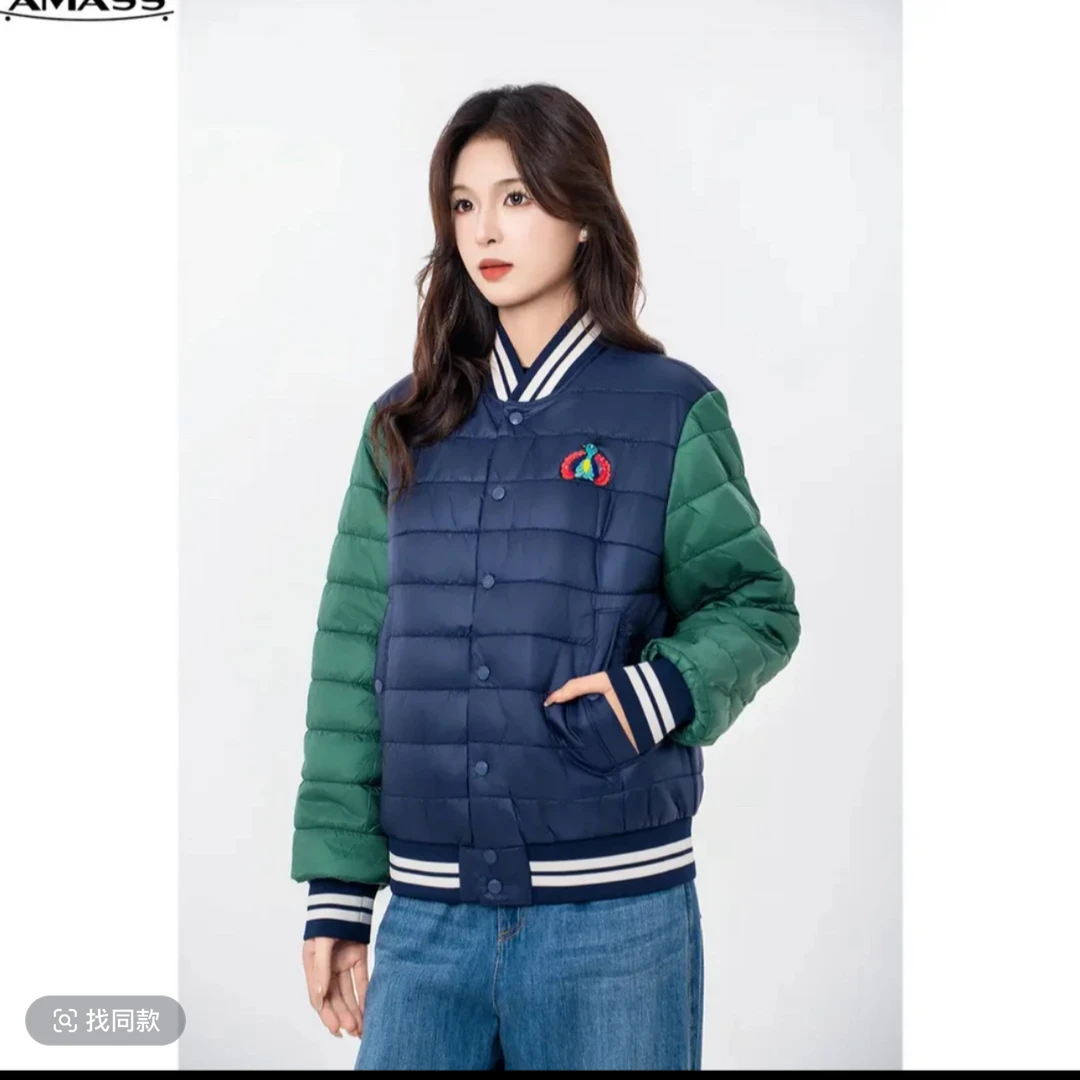 阿玛施商场同款秋冬新款5400895百搭宽松休闲棒球服式棉服女外套