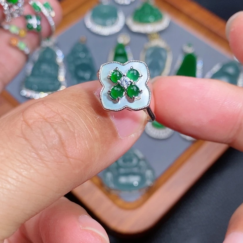 【闪购商品】翡翠戒指银S925镶嵌