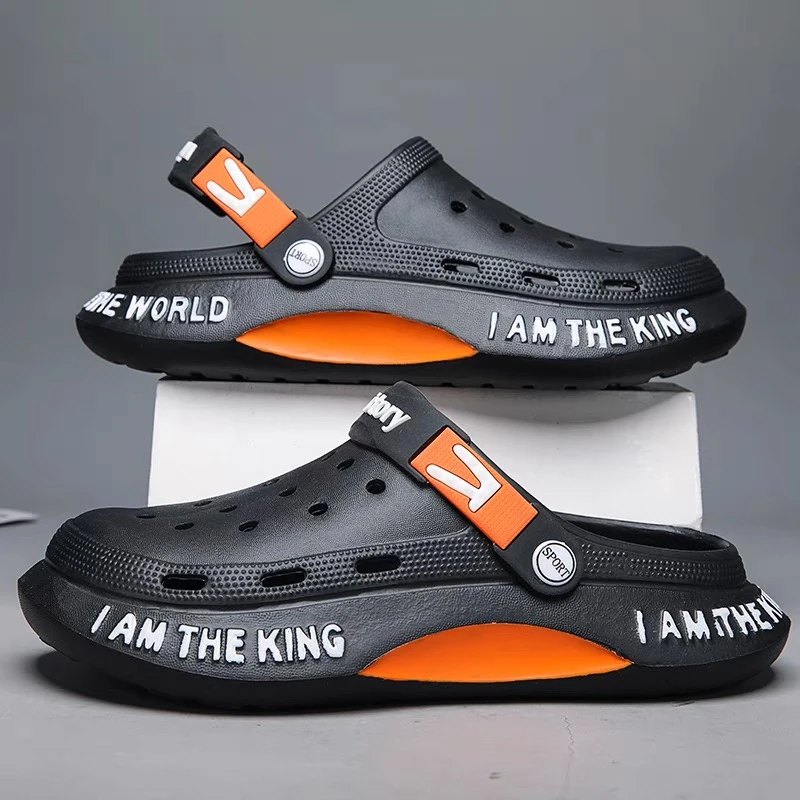 洞洞鞋男士夏季防滑防臭家用耐磨外穿凉拖鞋百搭情侣厚底沙滩拖鞋