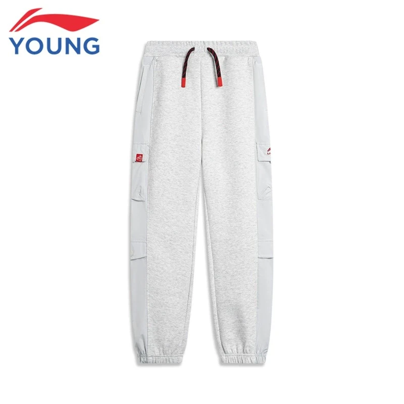 李宁儿童男大童龙年拜年服24年新年战衣休闲宽松运动卫裤 YKXU003