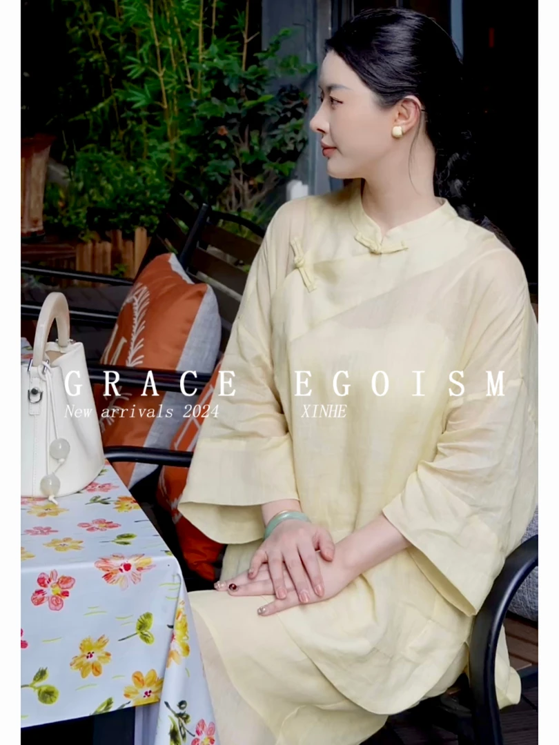 【金禾专属】国风汉版上衣时尚夏季复古中国风短袖汉服套装1279