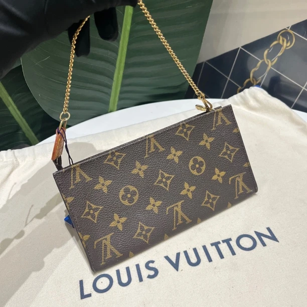 95新 LouisVuitton/路易威登 老花麻将手提包 子袋大号女士单肩