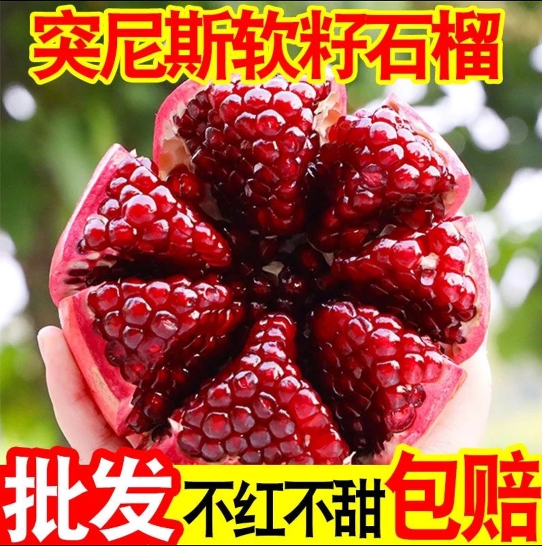 T1突尼斯软籽石榴4.5斤四川会理软籽石榴新鲜采摘当季整箱包邮