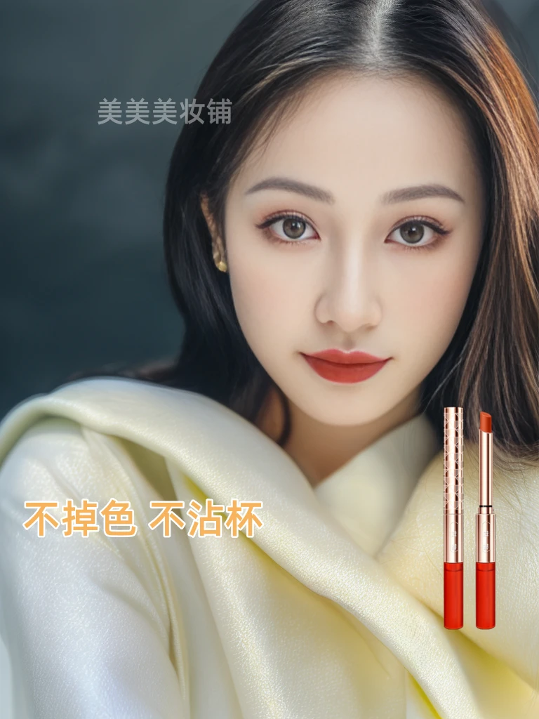 不掉色不沾杯姨妈色口红雾面哑光持久防水定妆黄皮显白气场学生女