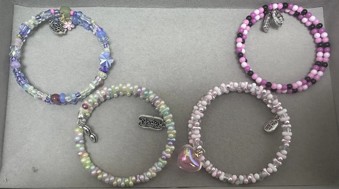 铜合金手链 DIY百搭钢圈手链一套（4串）