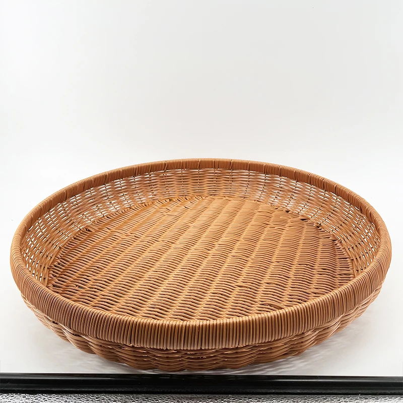 A177【特价】大号圆形中式轻奢馒头框大晒框收纳手工编织50*8