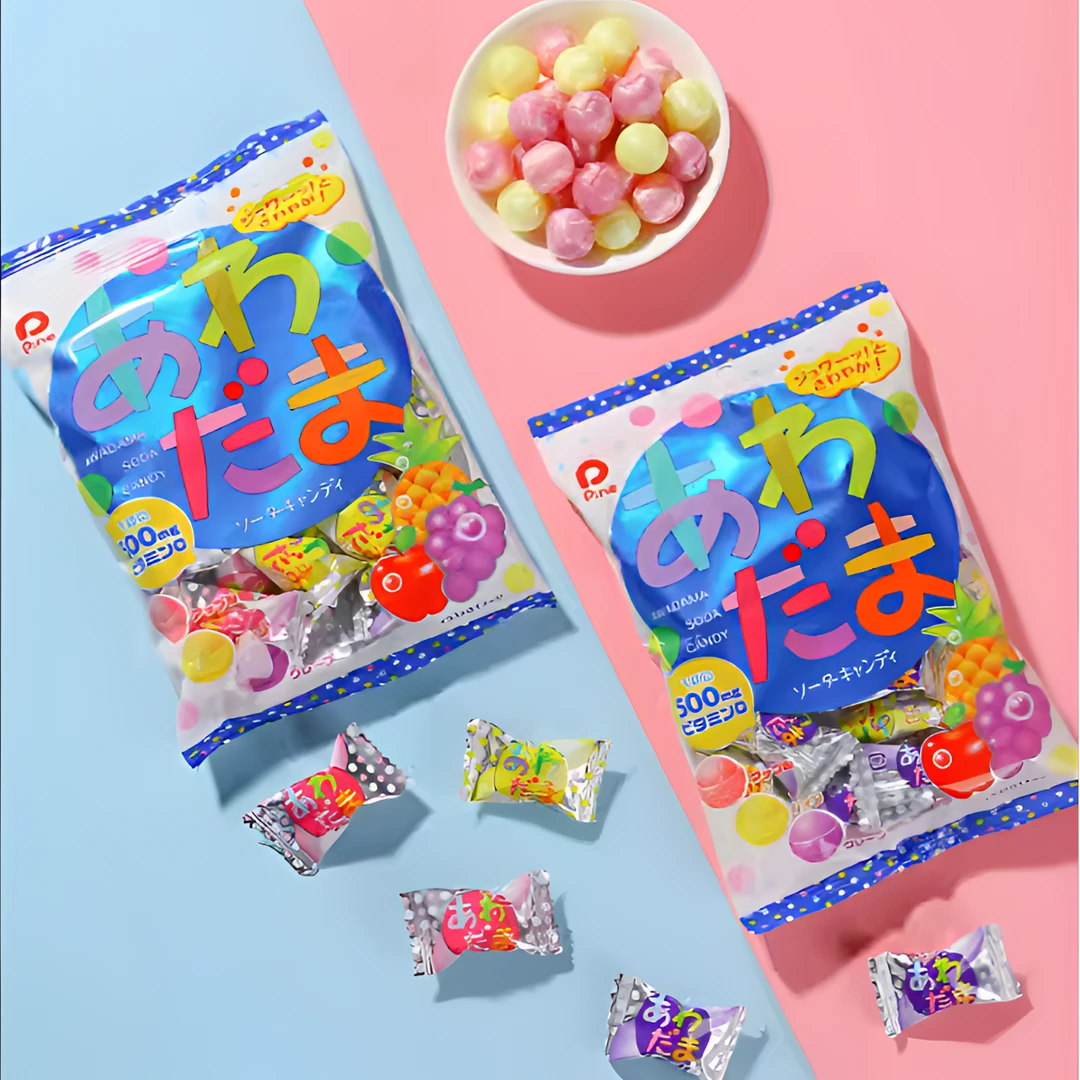 进口pine佩茵水果糖波子汽水味多口味解馋零食开车上班糖波子汽水