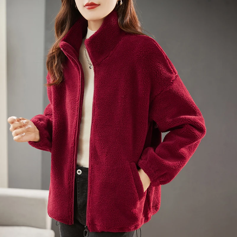 秋冬双面绒开衫外套女中老年妈妈装时尚防寒爆款大码休闲女装上衣