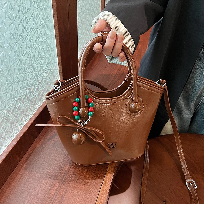 【WL】新款软皮欧美复古樱桃红手提单肩小方包斜挎小包百搭时尚