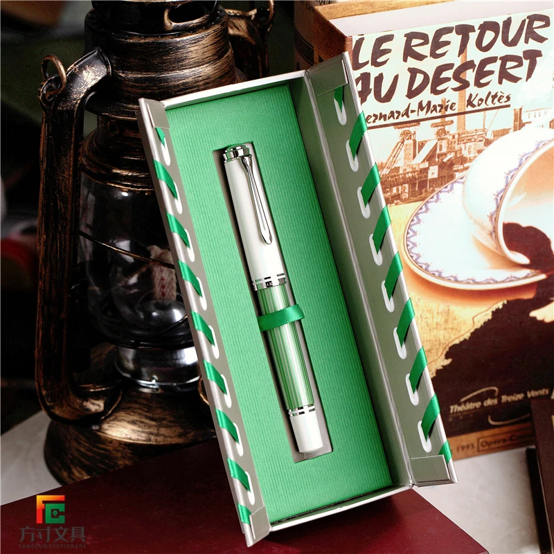 「方寸钢笔」(北京发货)现货Pelikan/百利金M605绿白条限定钢笔