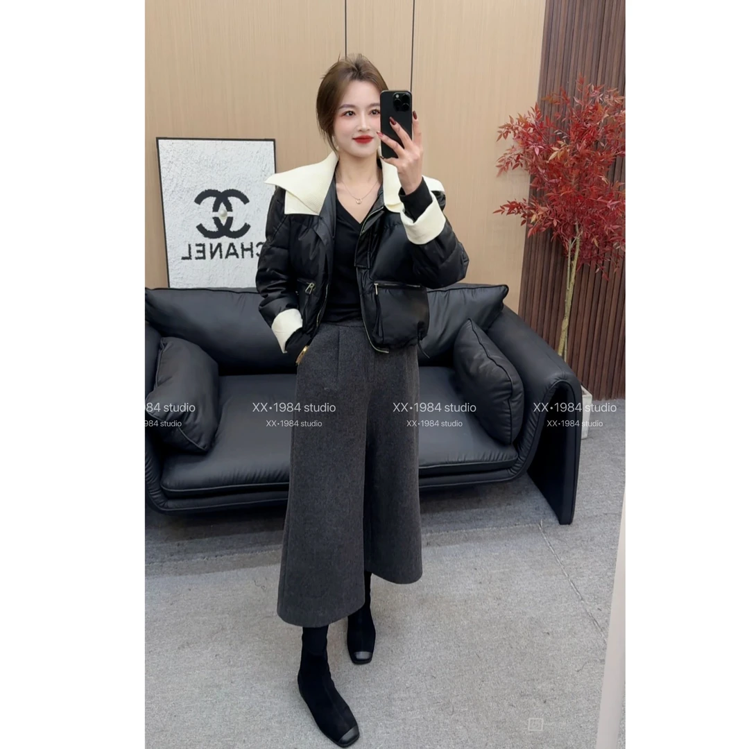 1984   精选【蛋白皮】秋冬设计感短款羽绒服